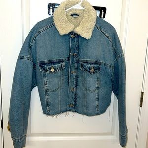 H&M shearling denim jacket M